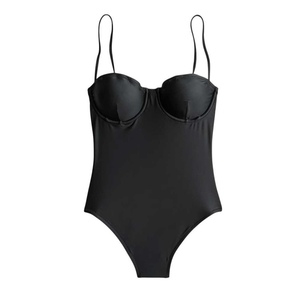 J. Crew Heritage Balconette Underwire One Piece Swimsuit in Black NWT - Picture 5 of 9